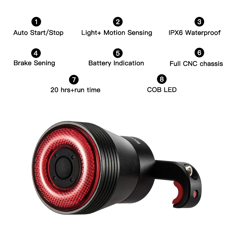 ROCKBROS Велосипедное Автоматическое включение/Off светильник Смарт тормозной сенсор