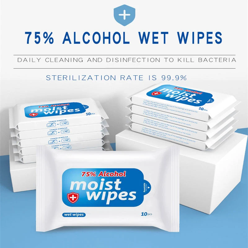 10 влажных салфеток в упаковке портативные домашние стерилизационные салфетки