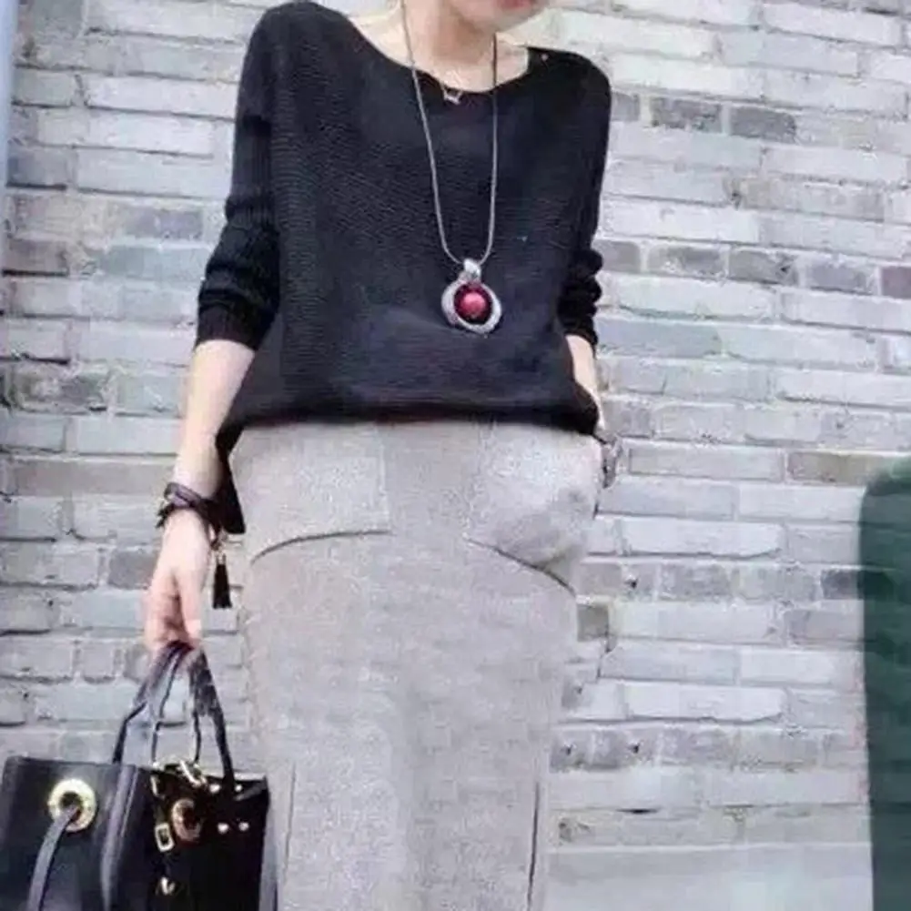 Белый красный круг искусственный жемчуг подвеска длинная цепочка женский зимний