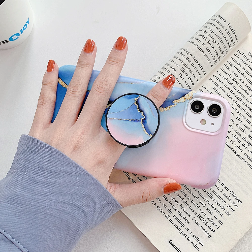 Чехол для телефона LOVECOM с градиентным мраморным рисунком и держателем Samsung S21 Note 20