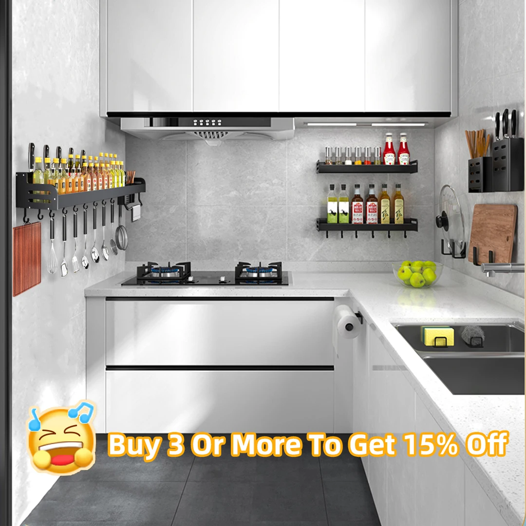 Кухонный органайзер для специй Joybos набор настенных стеллажей без отверстий