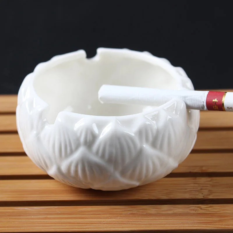 

Ceramic Ashtray Home Daily White Porcelain Lotus Kung Fu Tea Ceremony 3