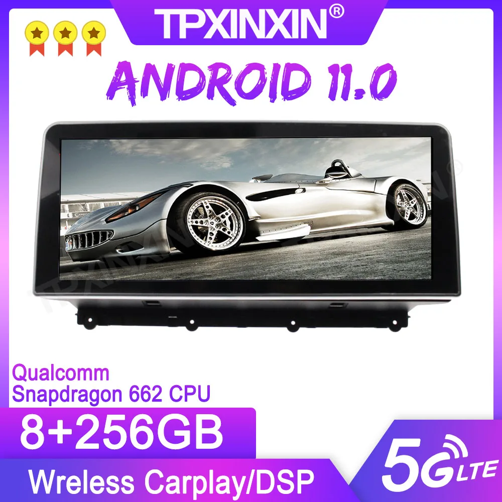 구매 차량용 GPS 내비게이션 헤드유닛, 8 + 256G 무선 카플레이, BMW X3 X4 F25 F26 2011-2017 용, 자동 스테레오 라디오 테이프 레코더 멀티미디어
