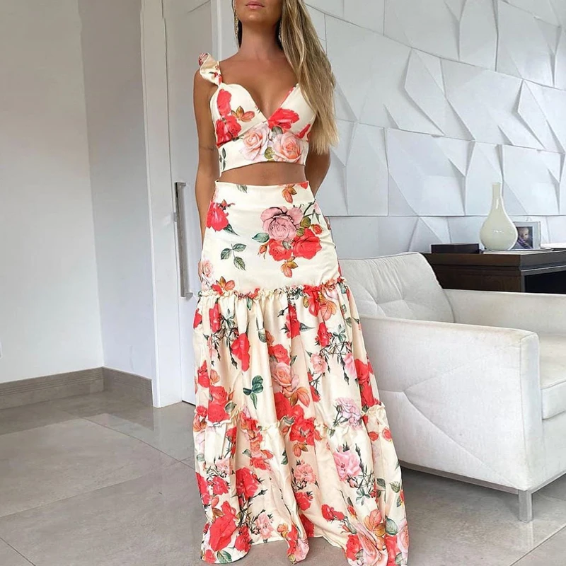 Женское пляжное платье в стиле бохо больших размеров комплект из двух предметов