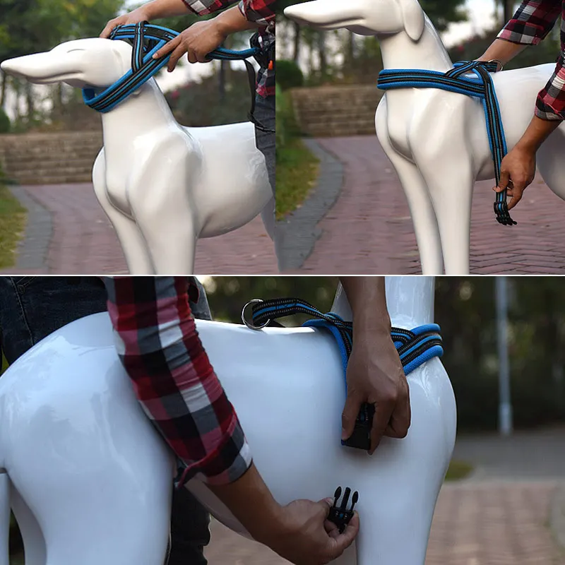 Поводок для собак с тяговым ремнем ошейник светоотражающий Регулируемый