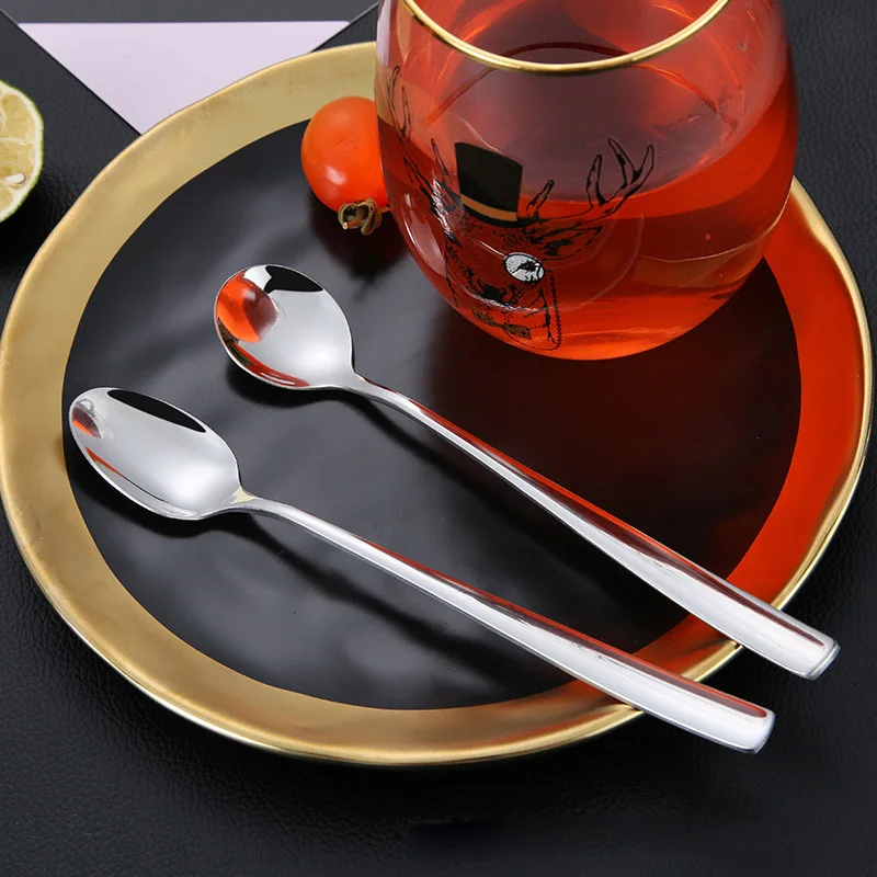 1Pcs Dining Appliance Coffee Spoon Kitchen Gadgets Long Handle Mug Cup Accessories Dessert Spoon Stainless Steel Stirrers