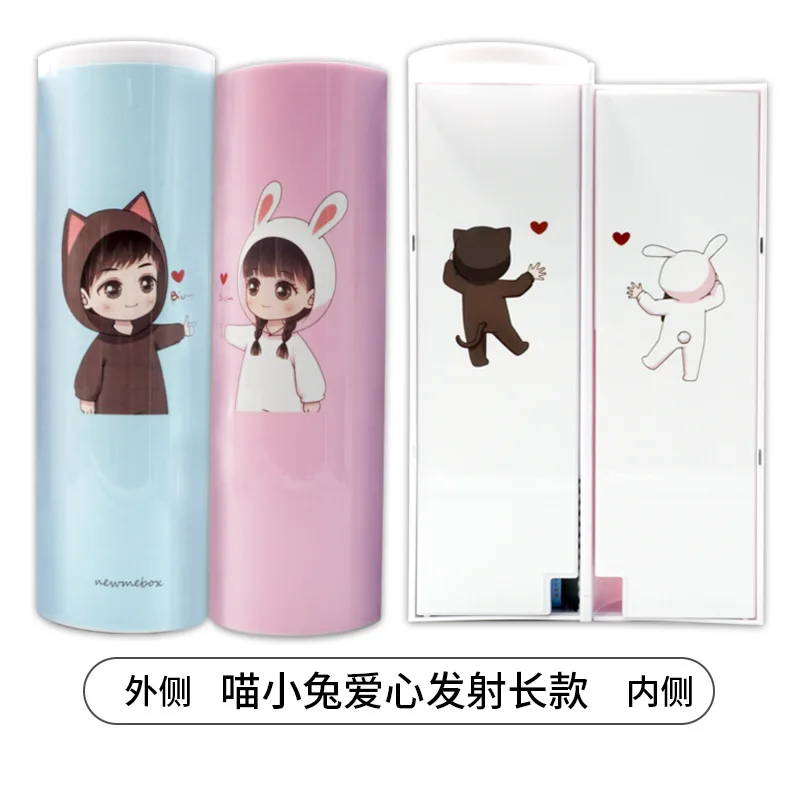 Фиолетовый Милый уголовного Kawaii кот», «кролик» школьный Карандаш Чехол для девочек и мальчиков, ручка коробки творческие Карандаш Чехол большого мешка для сбора пыли большой картридж канцелярских принадлежностей - Цвет: Фиолетовый