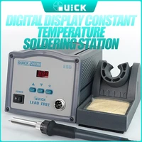 quick 203h auto soldering station rework station replace handle iron tips soldering station digital display phone repair bga