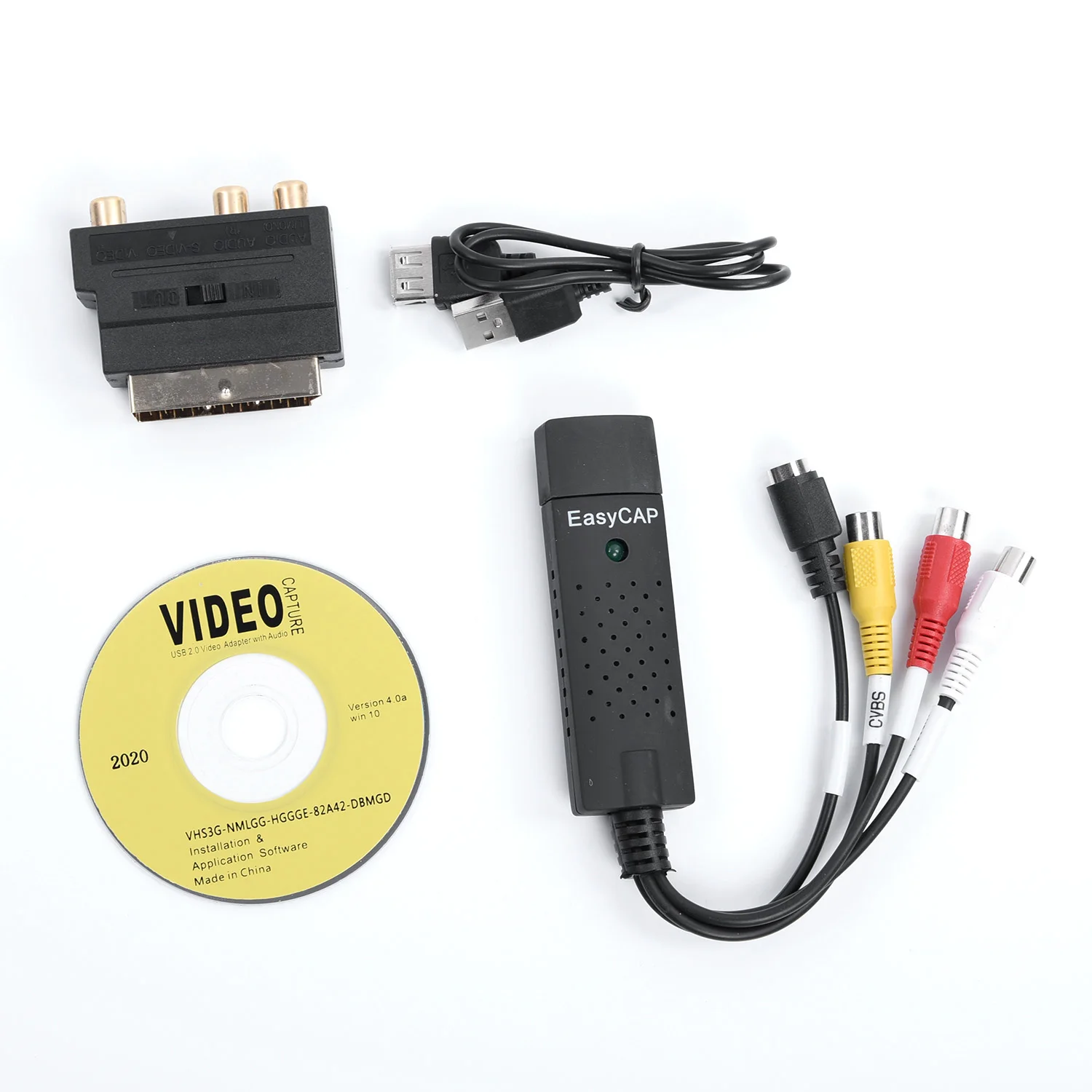USB 2 0 VHS в DVD аудио видео конвертер захвата полный набор Scart с проводами и кабелем RAM