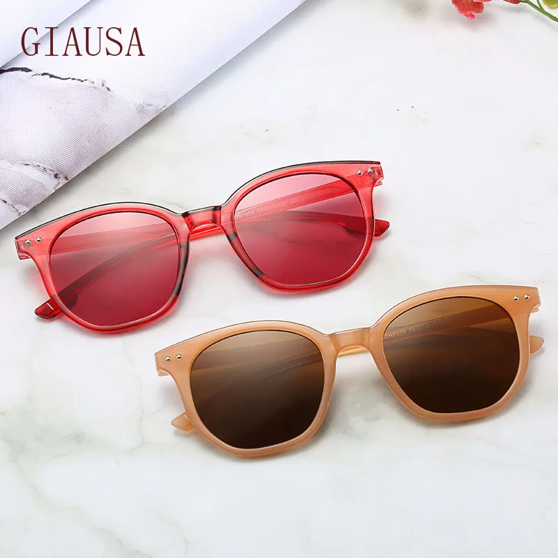 

GIAUSA Women's Retro rice nail round frame sunglasses Lunettes de soleil pour femmes glasses
