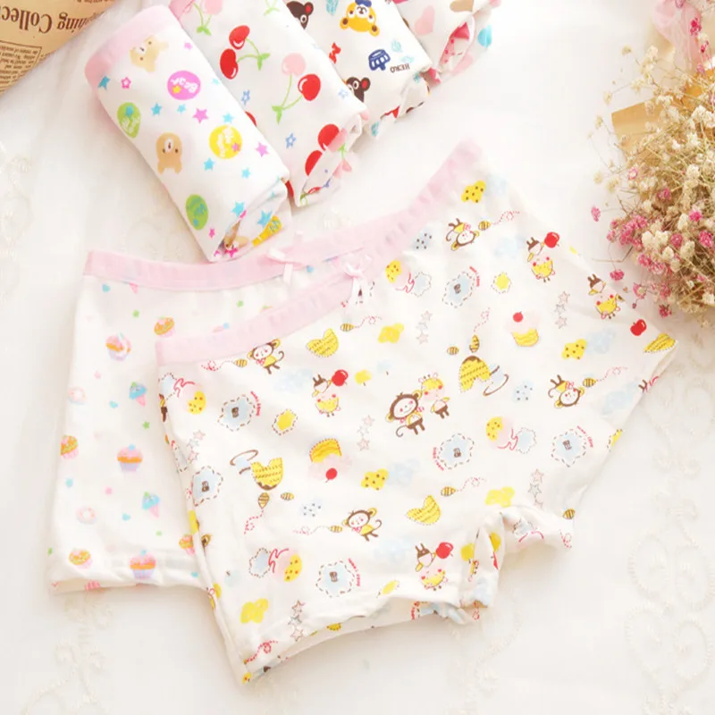 6 шт./Лот боксеры для девочек детское нижнее белье с мультяшным рисунком