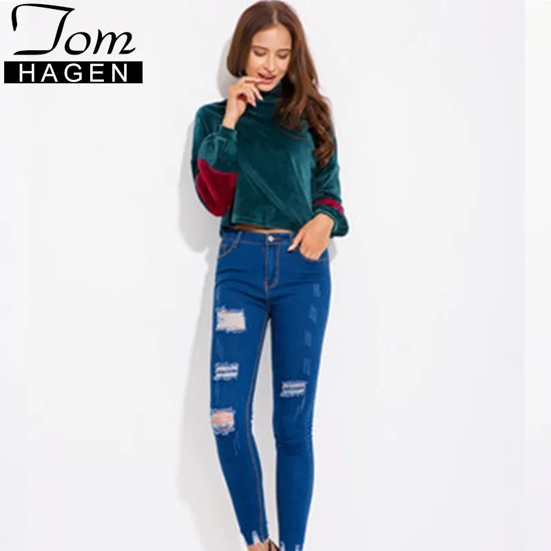 Зимняя мода Водолазка бархатная Блузка Топы Женская Базовая рубашка зеленый