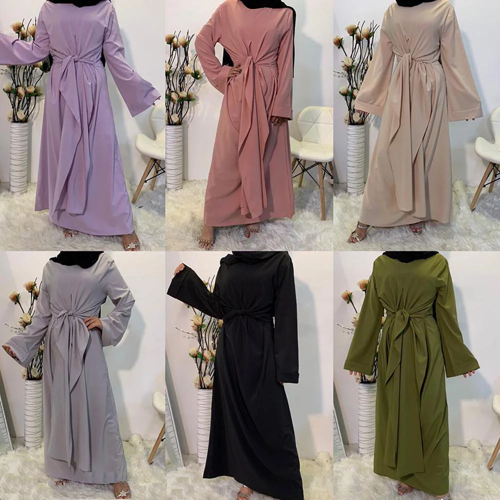 Мусульманское женское длинное платье, Бандажное, мусульманское, арабское, цзилбаб Рамадан, ИД, Дубай, длинное платье, кафтан, свободное, повс...