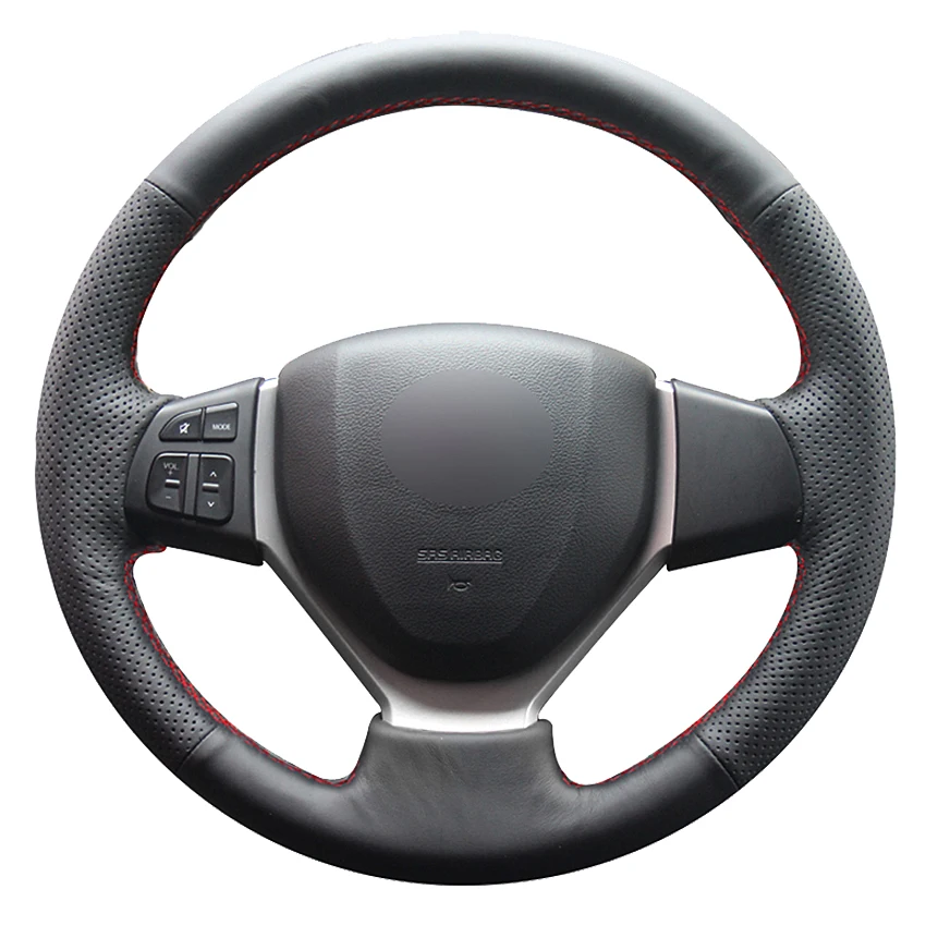 

Black Genuine Leather Car Steering Wheel Cover For Suzuki Swift 2011-2017 Vitara 2015-2019 Celerio 2015-2019 SX4 S-CROSS 2013-19