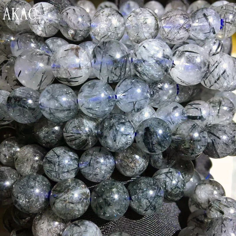 

AKAC Approx10-10.5mm A 100% Natural blue rutile quartz bracelets beads