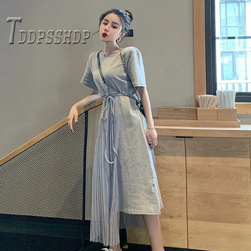 Женское платье в стиле пэчворк длинные летние платья с коротким рукавом