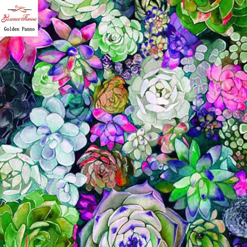 Diamond Embroidery Succulents Full Square Diamond Painting Flower Handmade Home Decoration