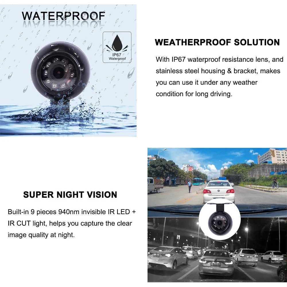 Видеорегистратор с камерой заднего вида SYS 4 камеры 1080 P 3 0 дюйма инфракрасное