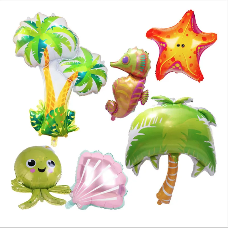 Кокосовая пальма паулония Алюминиевая Фольга Воздушный шар Круглая Большая