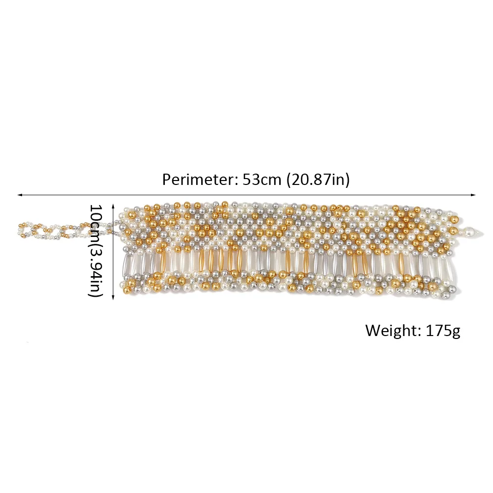 

Handmade Plastic Pearl Choker Necklace Women Luxury Multi-layers Wide Collar Necklace Jewelry Bride Wedding Necklace Accessories