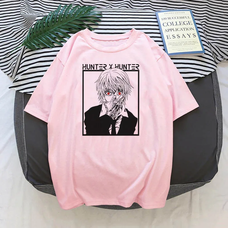 Gothic Kurapika Loose Short sleeve tops Hunter X printing Anime Unisex Tee Women T-Shirt Vintage Punk Ulzzang Streetwear | Женская