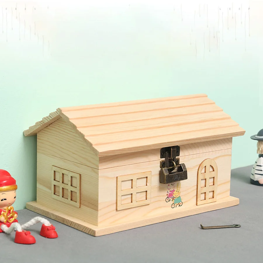 Деревянная копилка коробка для денег сохранения монет домашний депозит цифровая