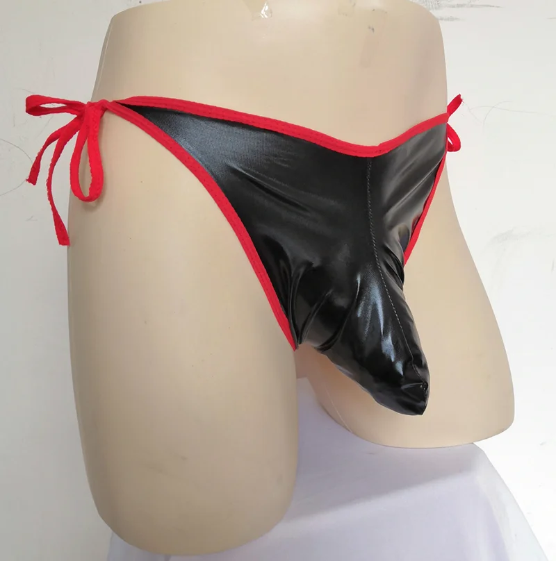 Лакированная сексуальная кожаная мужская сумка для нижнего белья геев нижнее