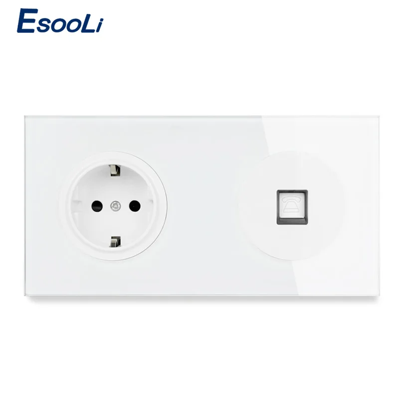 Esooli Хрустальная панель из закаленного стекла телефон телефонный разъем цвет