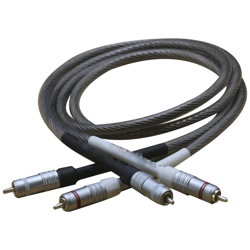 Пара Odin посеребренный Мужской к мужскому аудио кабель hifi RCA соединительный hi-end |