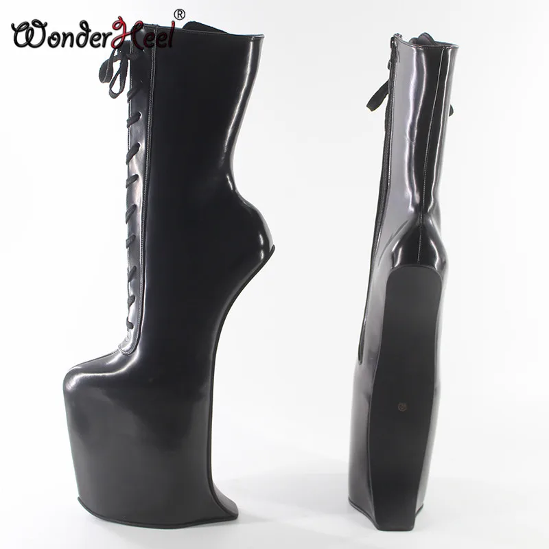 Wonderheel сексуальные сапоги из натуральной кожи на очень высоком каблуке 30 см