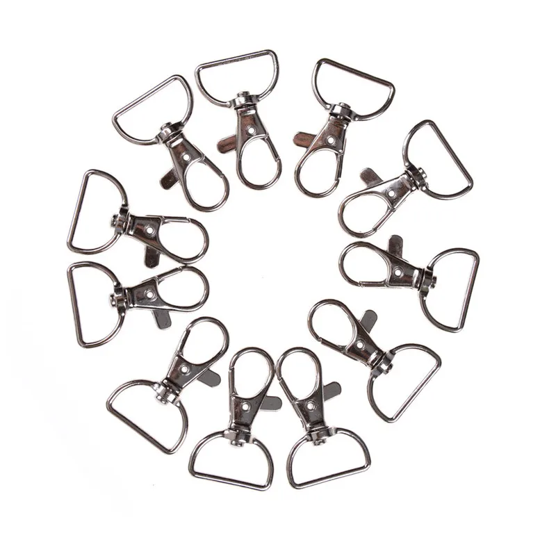 

10pcs/set Silver Metal Lanyard Hook Swivel Snap Hooks Key Chain Clasp Clips Lanyard Bag Hardware