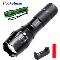 pocketman led tactical flashlight rechargeable ipx6 waterproof flashlight super bright zoomable flashlight for hiking camping