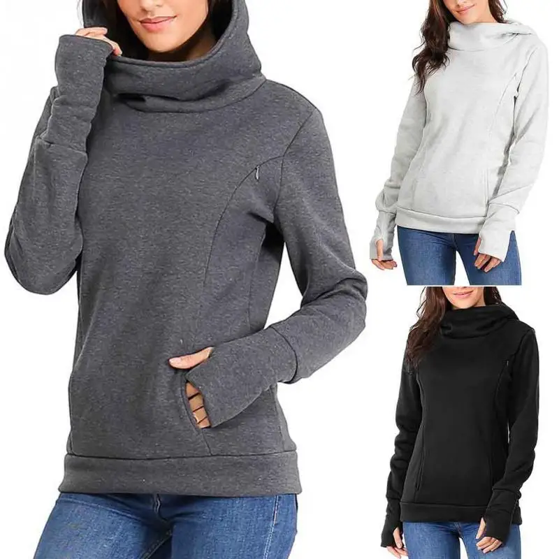 Повседневная Толстовка для беременных женщин с карманами из полиэстера длинным