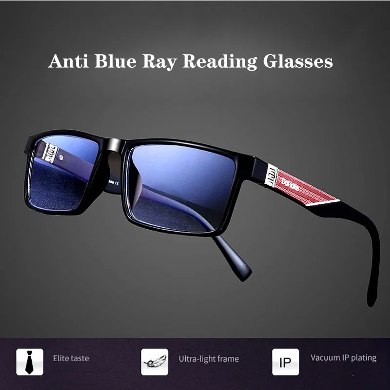 

Anti Blue Ray Reading Glasses TR90 Big Brand Spectacle Frame Readers With Grade Presbyopic Glasses Spec Anti-Radiation