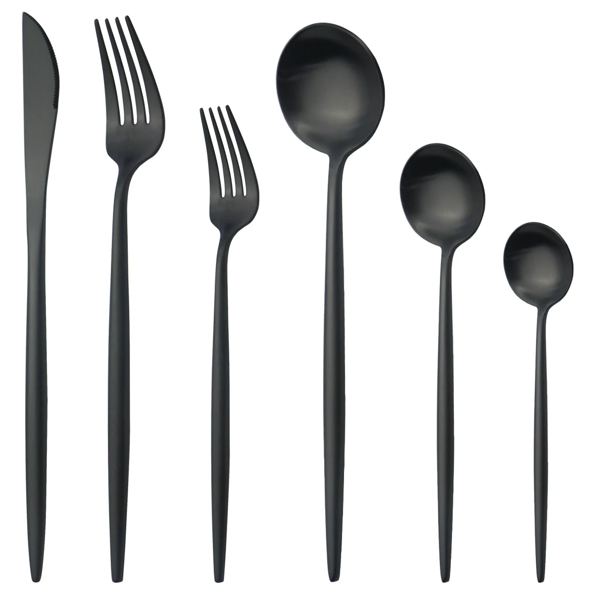 

Черный набор столовых приборов 304 набор посуды из нержавеющей стали матовый нож десерт вилка ложки, столовая посуда набор кухонный ужин наб...