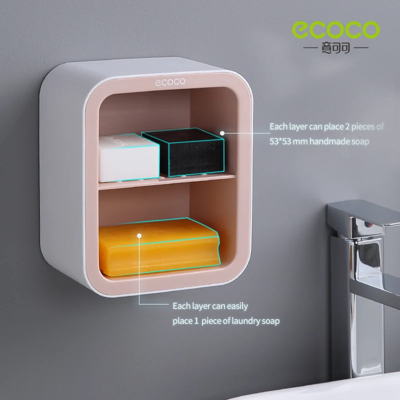 ecoco light luxury soap box bathroom storage shelf soap holder wall mounted rack for bathroom accessories set free global shipping