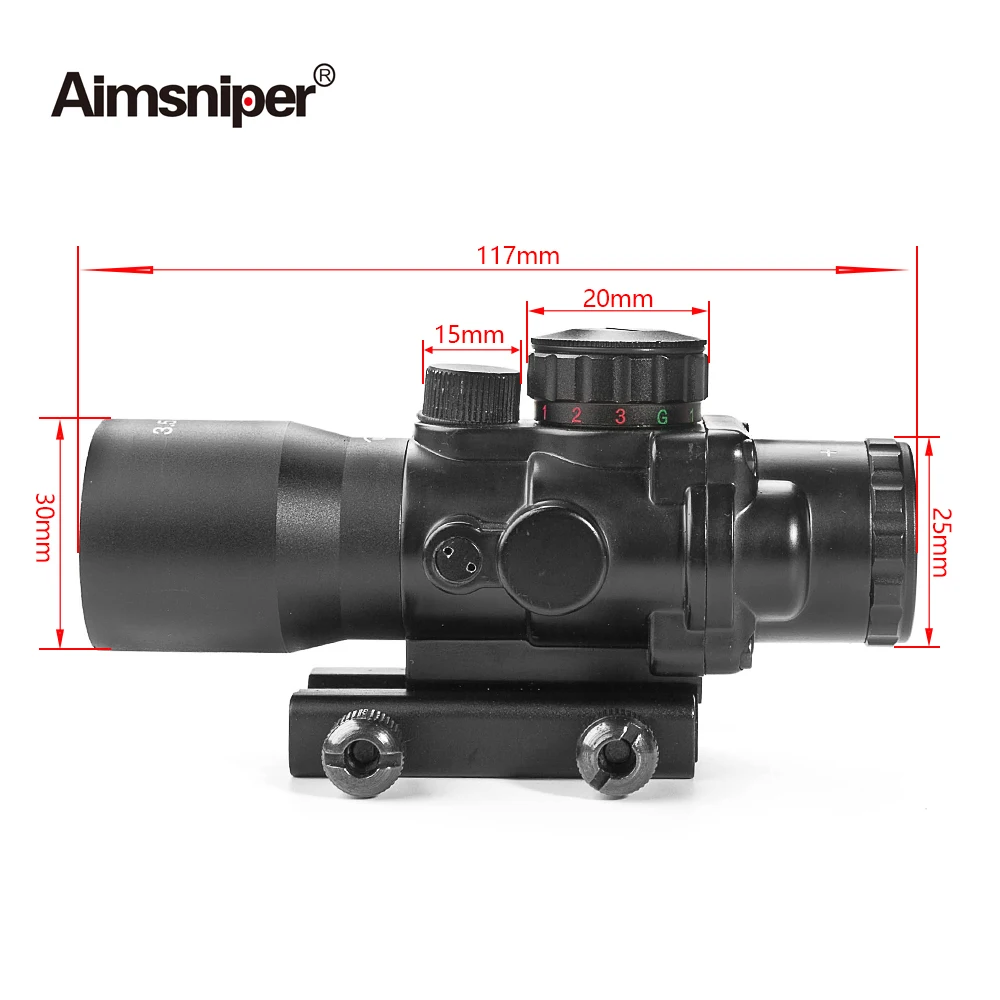 Оптический прицел Aimsniper 3 5x30 красный зеленый синий тактический для охотничьей
