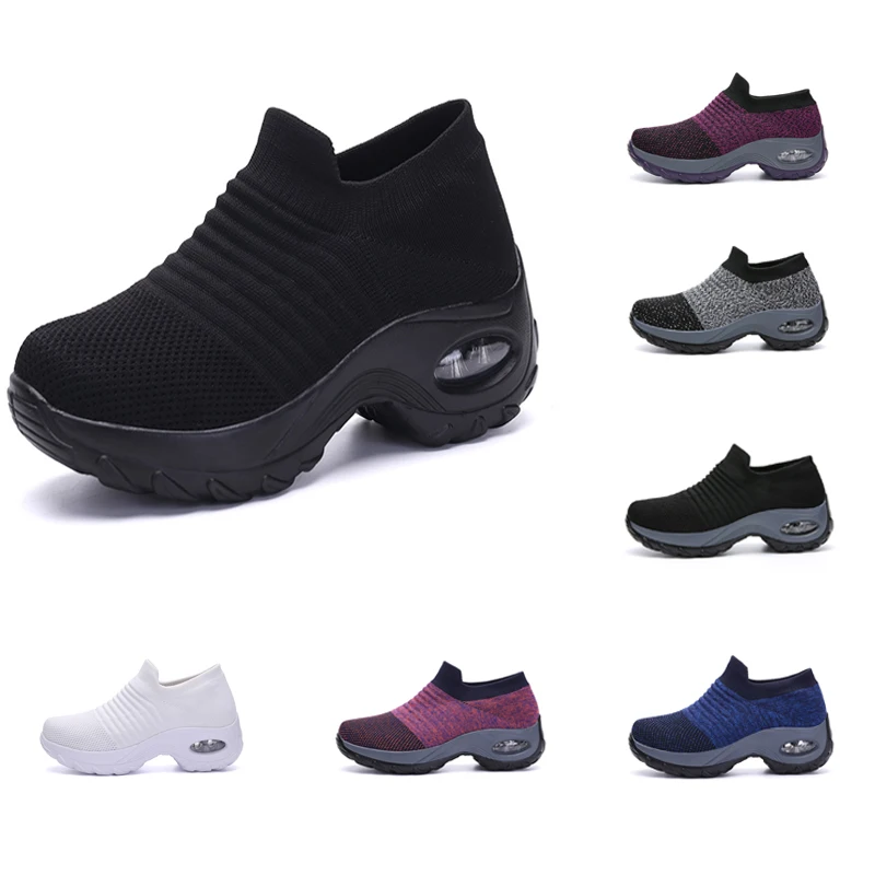 

Sneakers for Women Running Tennis Shoes Non-slip Breathable Female Sock Footwear Thick Bottom Outdoor Sports Elastic Air-Cushion