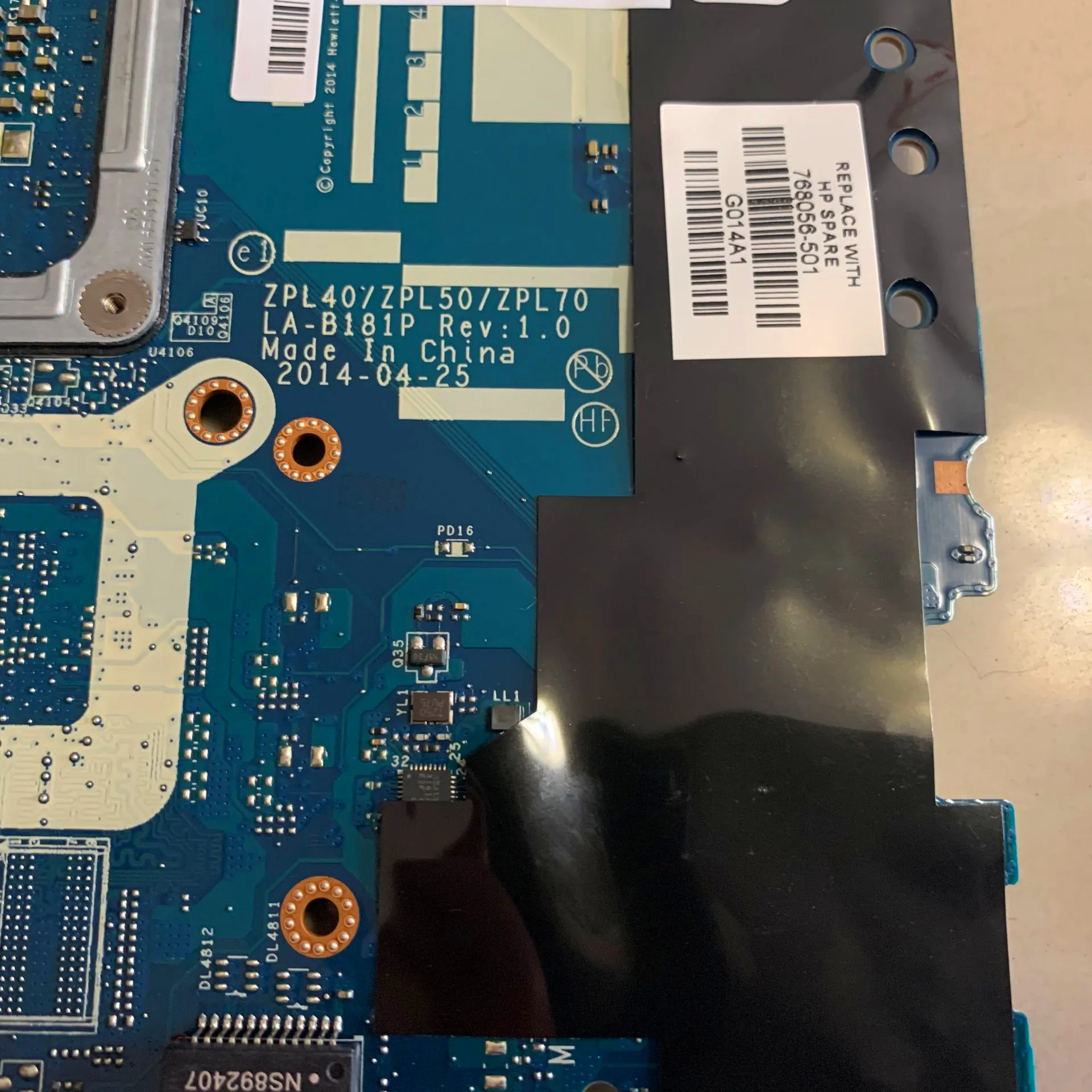 ZPL40/ZPL50/ZPL70 LA-B181P для HP Probook 440 450 470 G2 материнская плата ноутбука 768056-001 782635-001