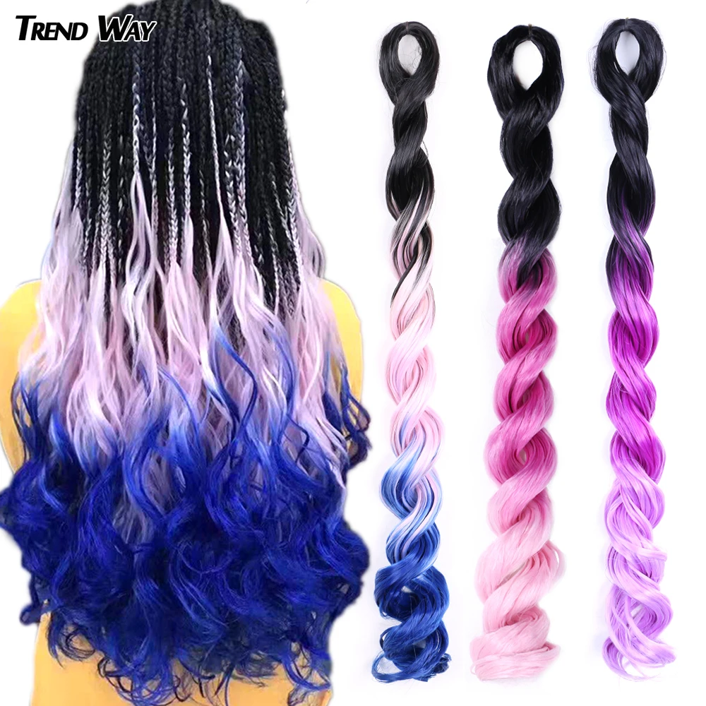 

Trend Way Ombre Color For Women 24inch Synthetic Jumbo Crochet Deep Wave Sea Body Braiding Hair Extension Fashion