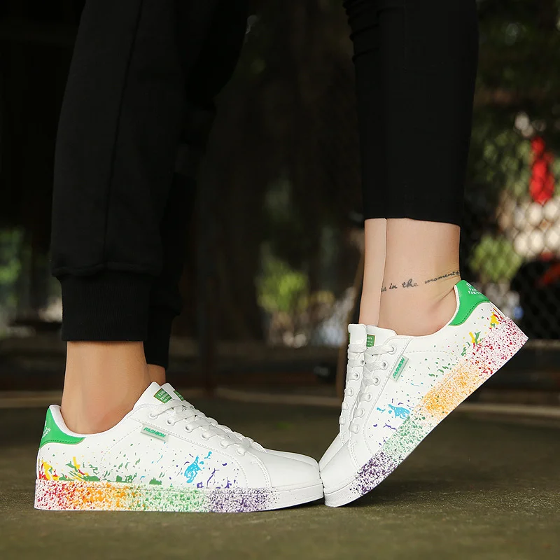 Classic Printed Low-cut White Skateboard Sneakers Men Couples Cheap Sports Shoes Outdoor Comfortable Women Skate Shoes Trainers