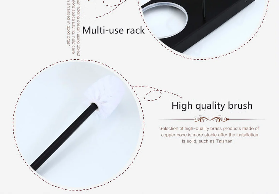 

Bathroom Hardware Set #9 Toilet Brush Holder with Brush and Rack Stainless Steel/glass Cup Toilet Bowl Brush Lacquer Steel Matt