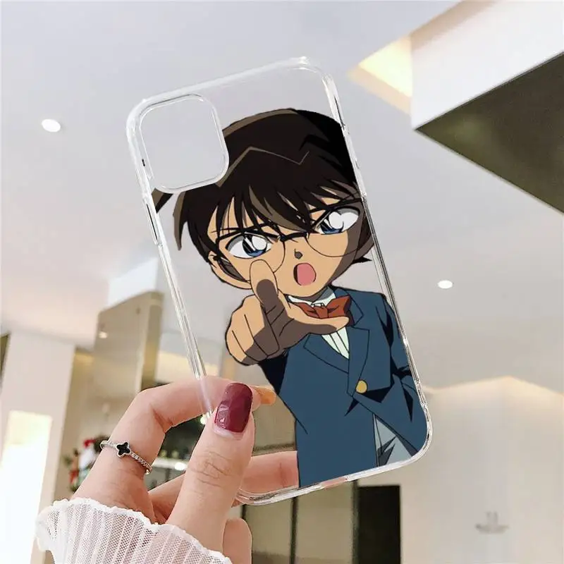 

anime Detective Conan Phone Case Transparent for iPhone 11 12 mini pro XS MAX 8 7 6 6S Plus X 5S SE 2020 XR