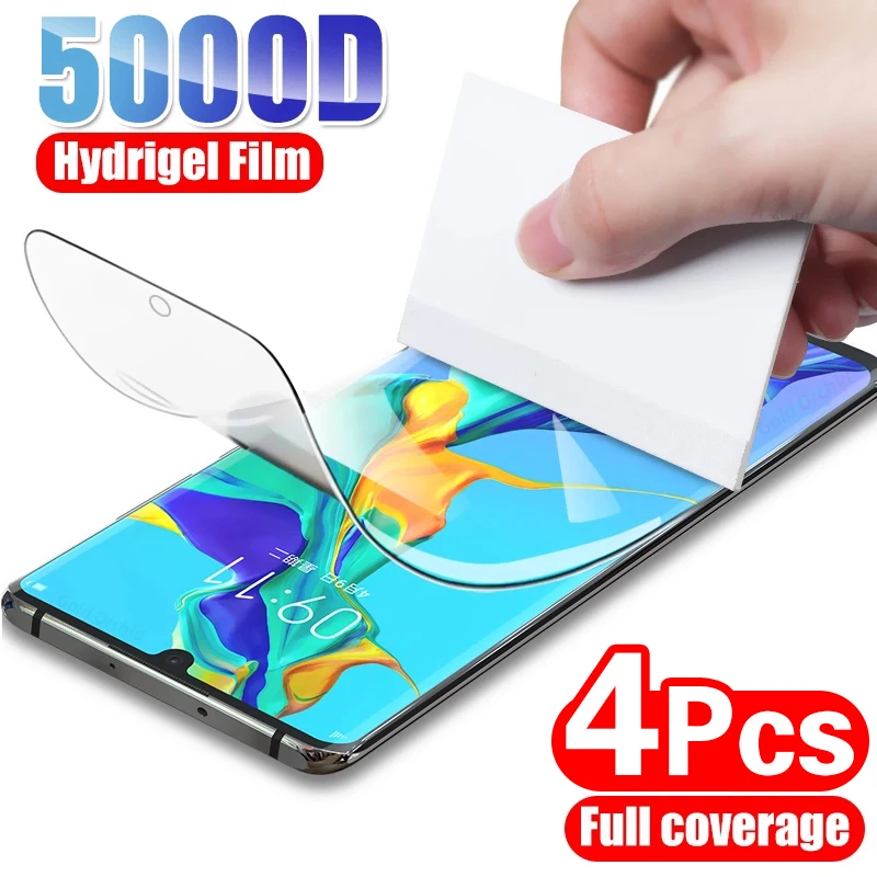 4 шт Защита экрана для Huawei P20 P30 P40 Lite Pro Полное покрытие Mate 30 40 20 P Smart 2019 Гидрогелевая
