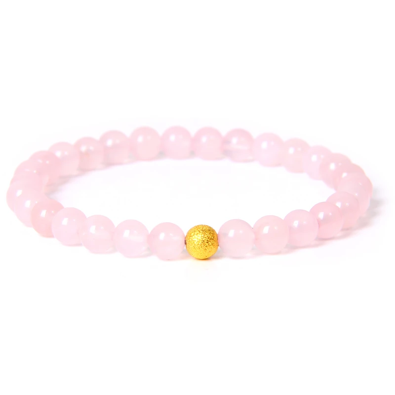 6 8 10mm Reiki Genuine Natural Rose Pink Powder Crystal Quartz Bracelet Handmade Charm Jewelry for Women Gift | Украшения и