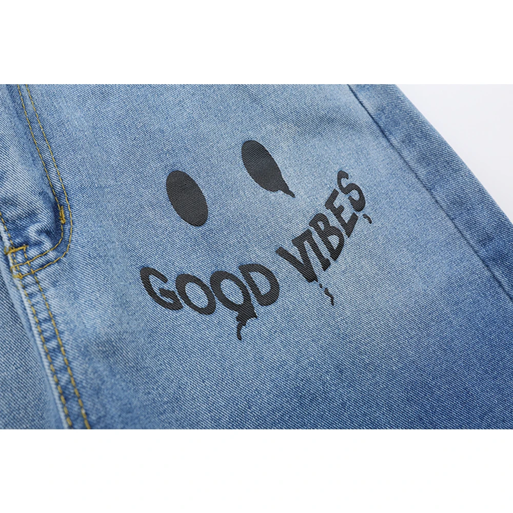 

Dark Icon Gradient Plaid Patchwork Jeans Men Loose Denim Pants Black Blue