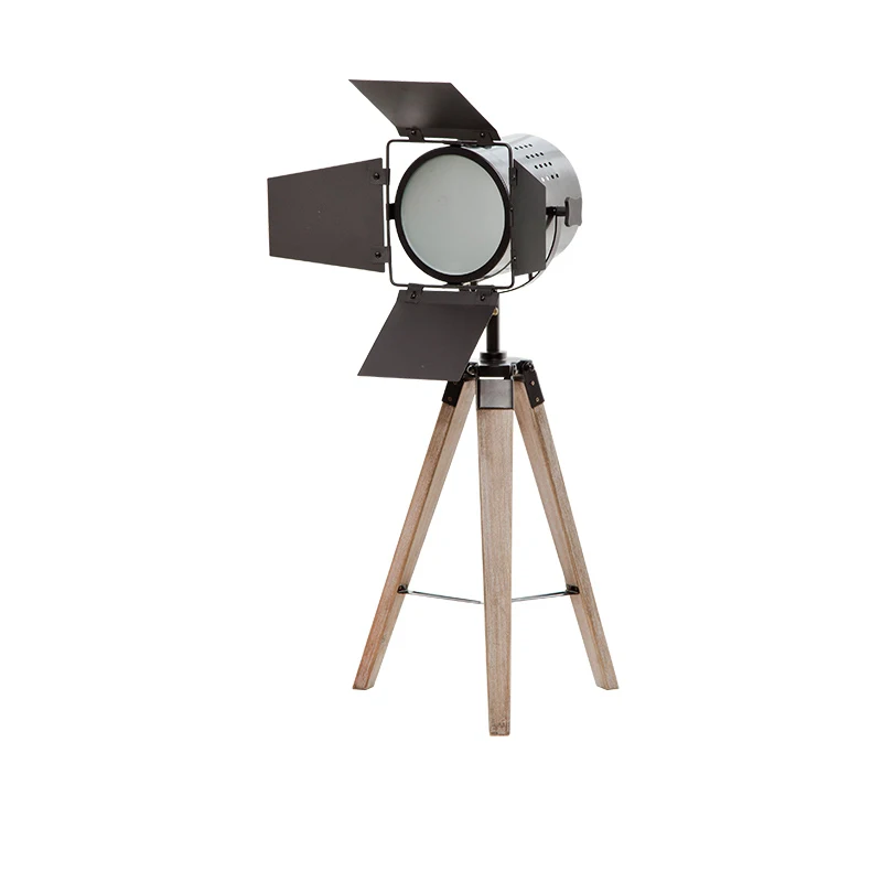 Лофт промышленный стиль американский штатив стол из массивной древесины Лампа