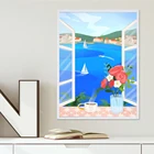 Настенная картина Seaview, летний постер с изображением океана на холсте, современный голубой домашний декор