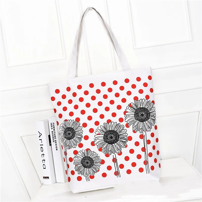 

New printed canvas bag small fresh Mori women's shoulder handbag mommy shopping bag