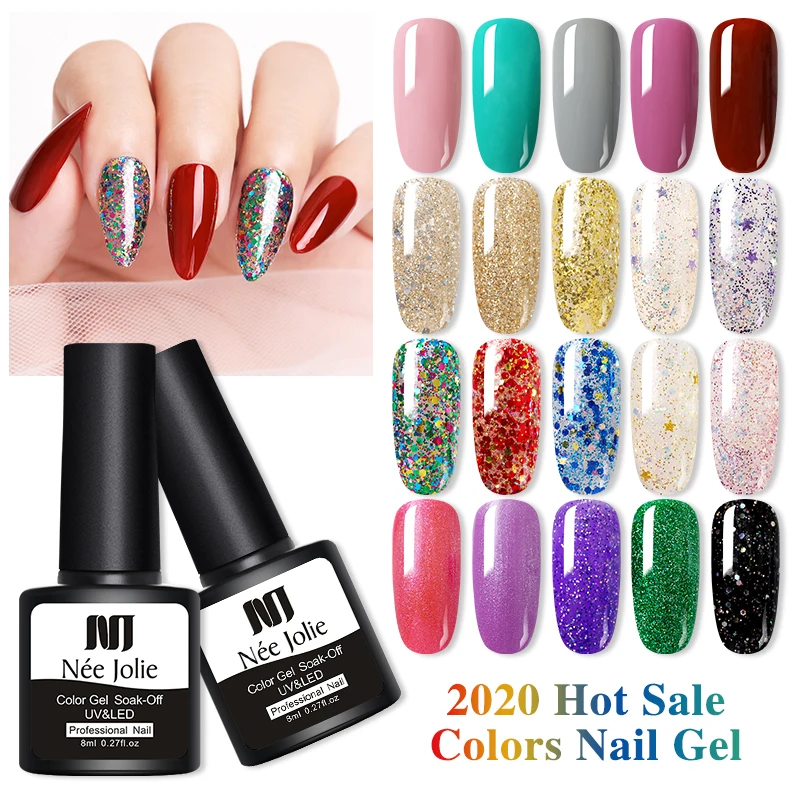 Ни Джоли 8 мл Горячая Распродажа лак для ногтей Гель лак! Полупостоянная гель Лаки